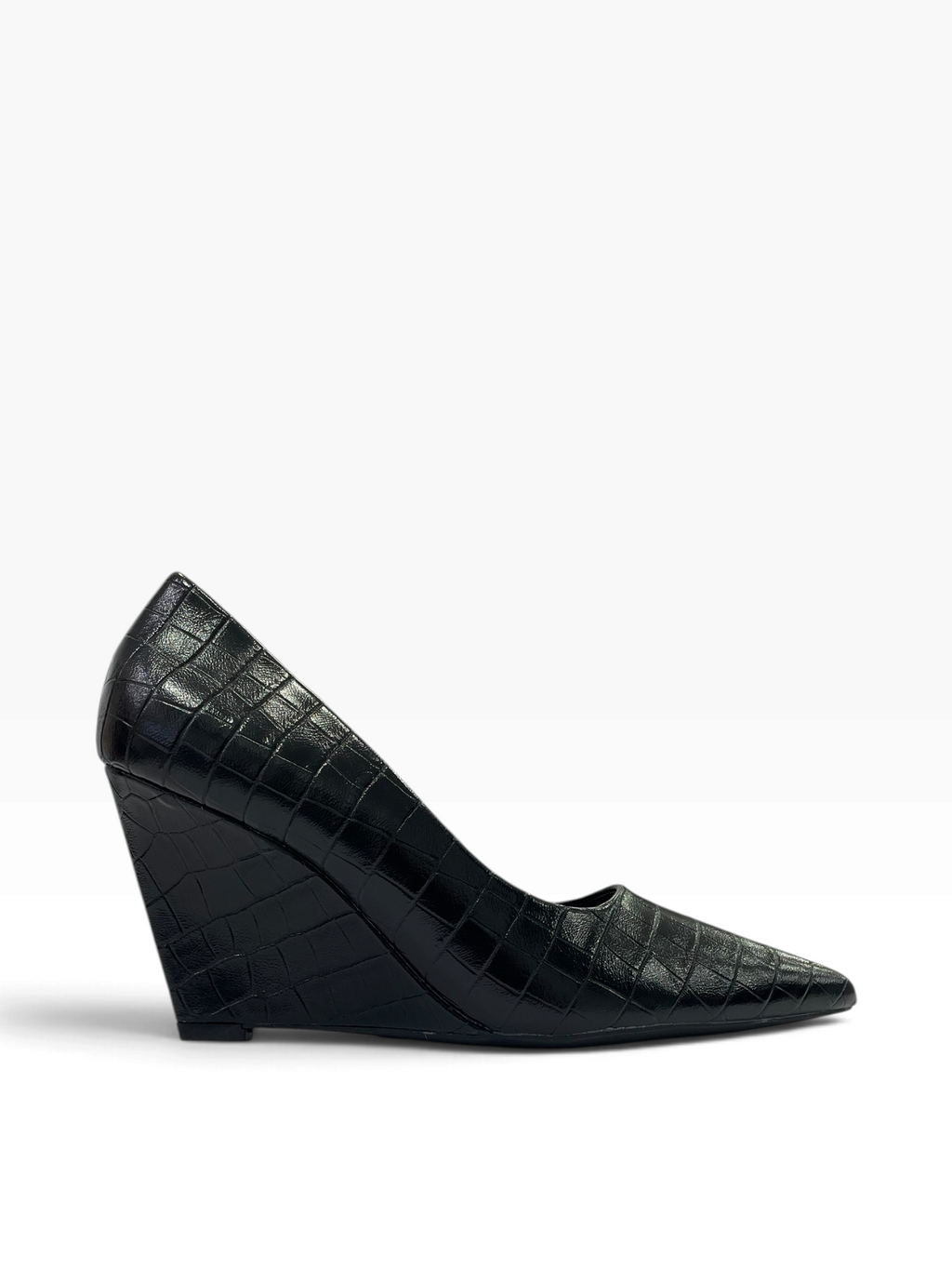 Γόβες Wedge με Croco Ανάγλυφη Υφή