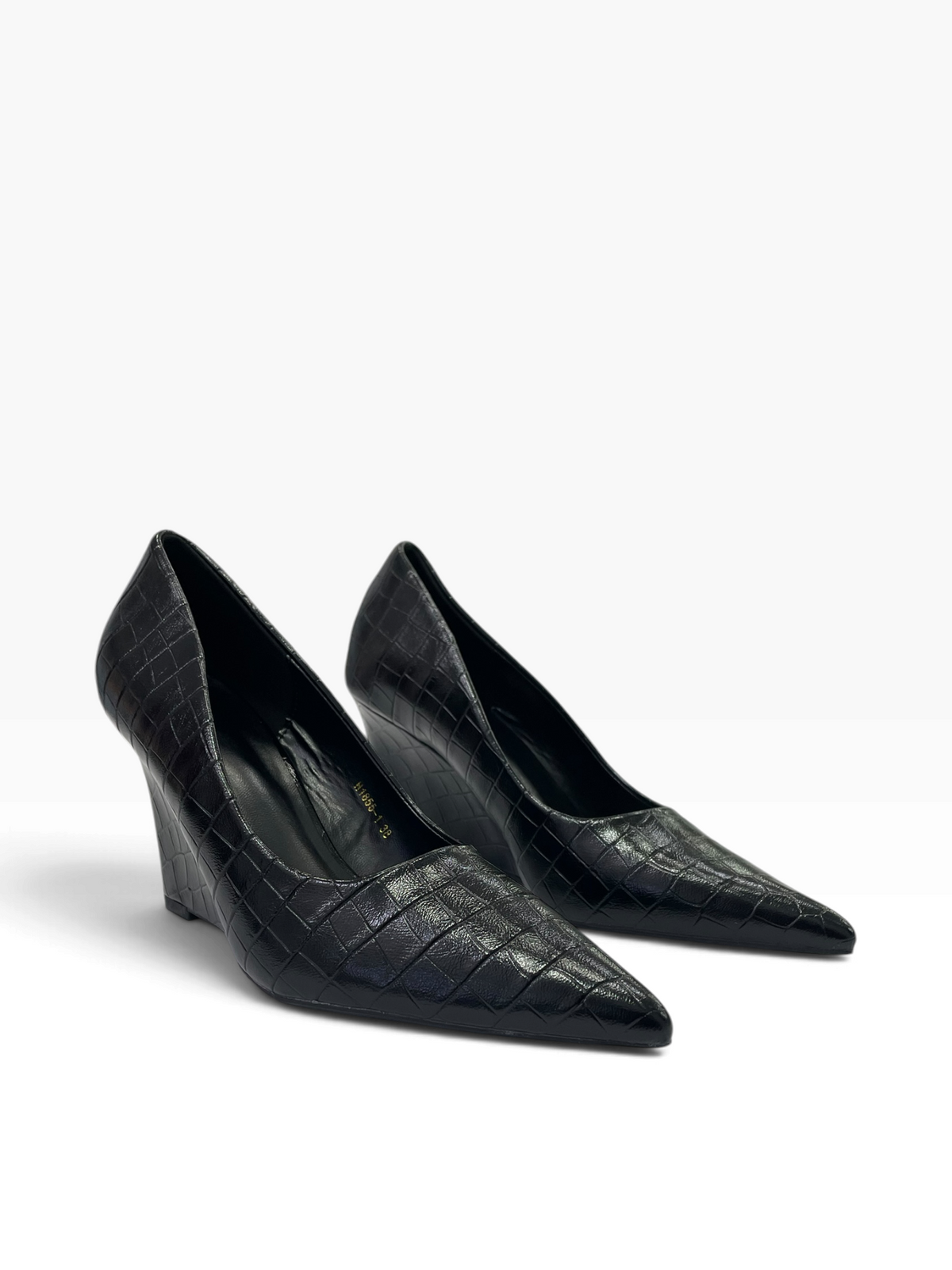 Γόβες Wedge με Croco Ανάγλυφη Υφή