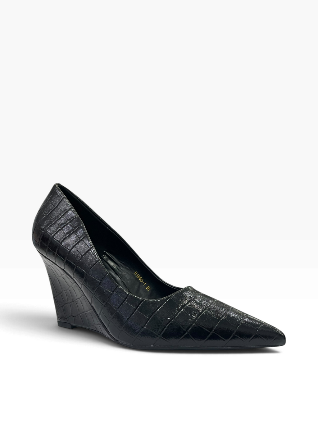 Γόβες Wedge με Croco Ανάγλυφη Υφή
