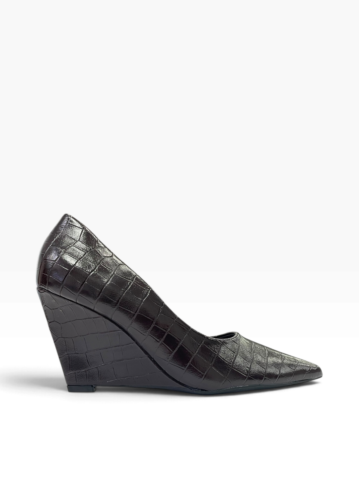 Γόβες Wedge με Croco Ανάγλυφη Υφή