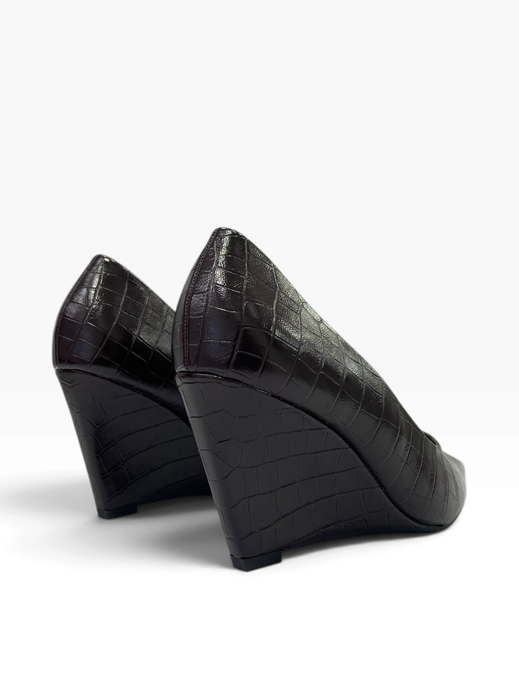 Γόβες Wedge με Croco Ανάγλυφη Υφή