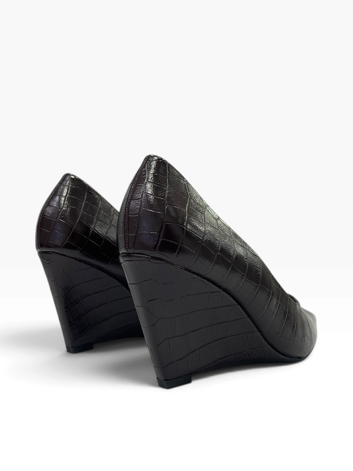 Γόβες Wedge με Croco Ανάγλυφη Υφή