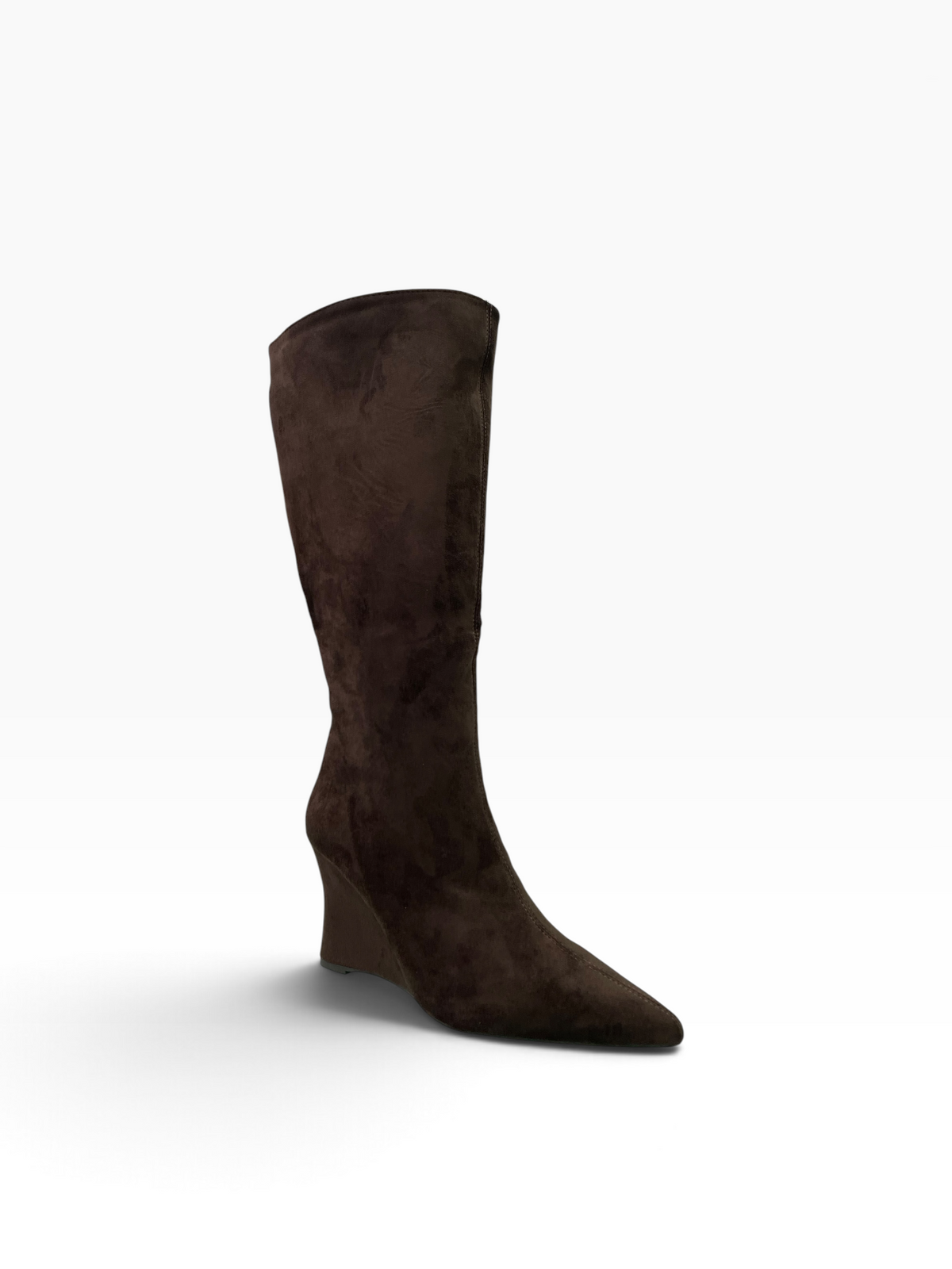 Suede Wedge Μπότες κάτω από το γόνατο