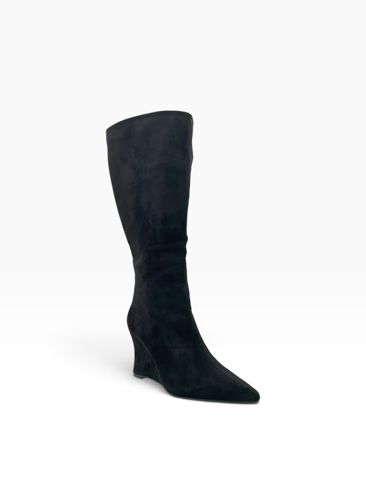 Suede Wedge Μπότες κάτω από το γόνατο