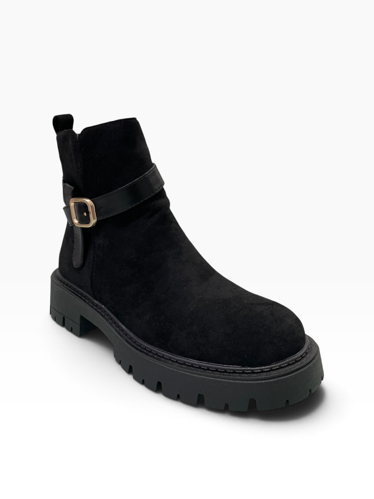 Ankle Boots με Αγκράφα & Τρακτερωτή Σόλα