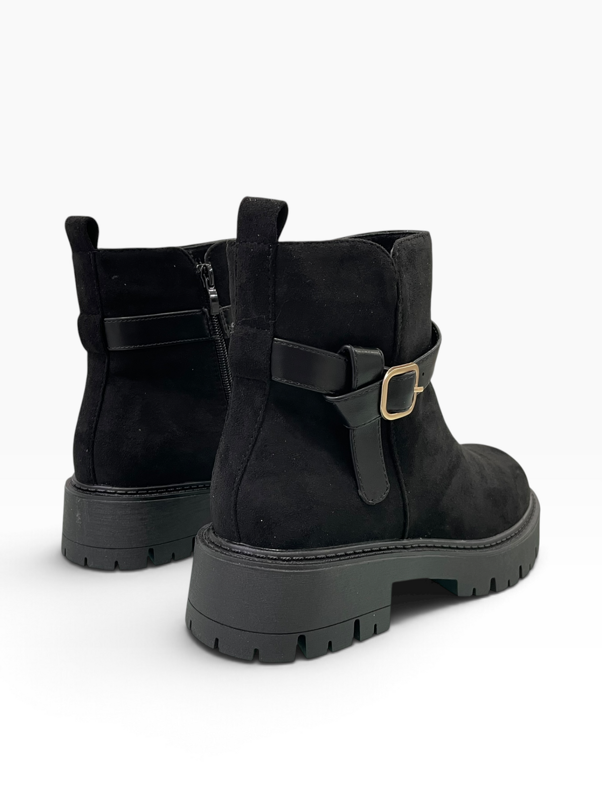 Ankle Boots με Αγκράφα & Τρακτερωτή Σόλα