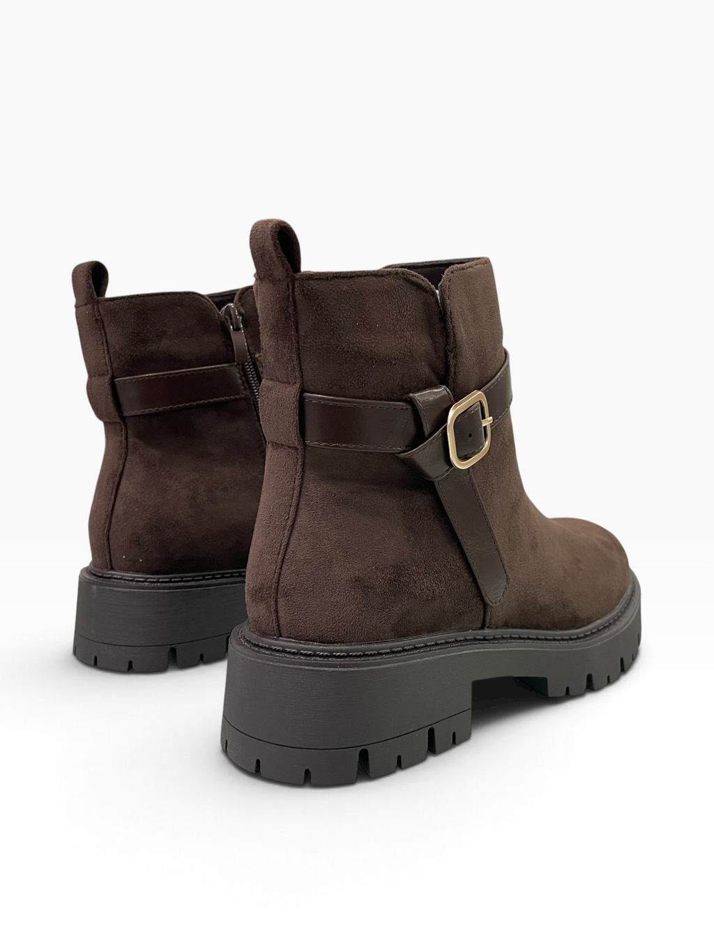 Ankle Boots με Αγκράφα & Τρακτερωτή Σόλα