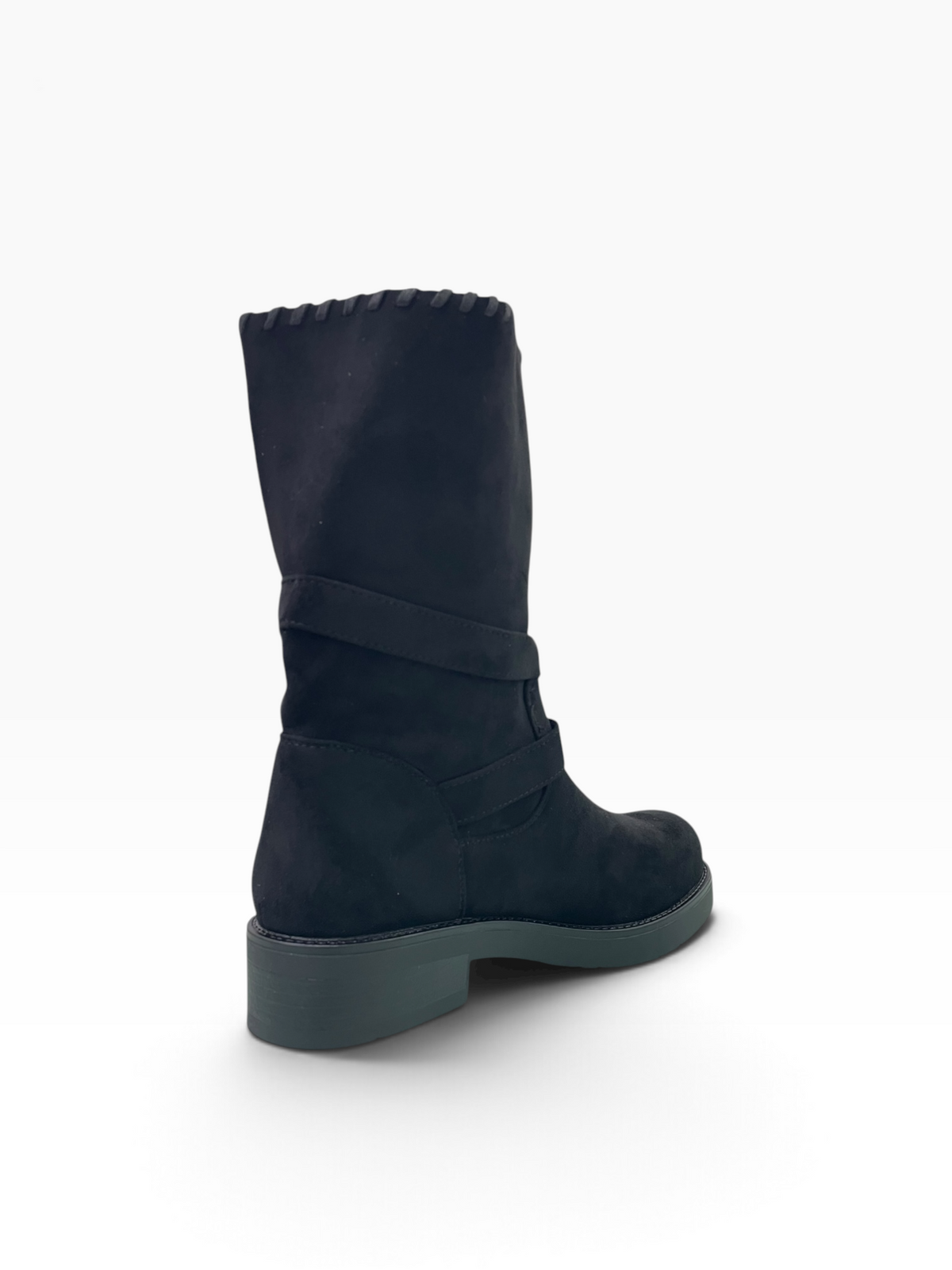 Σουέτ Μπότες Middle-Calf με Διπλή Αγκράφα