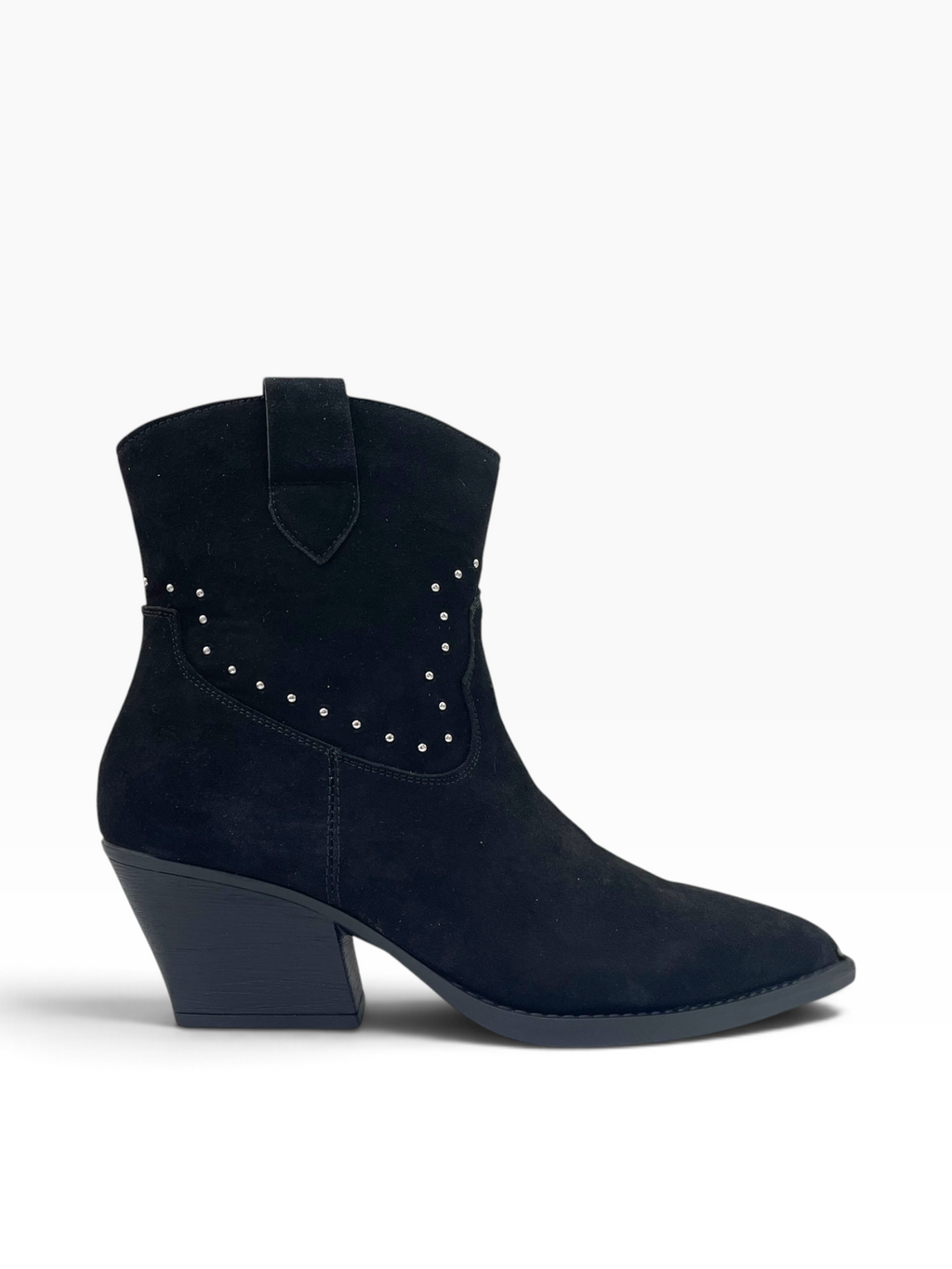 Western Suede Μποτάκια με Μεταλλικά Τρουκς