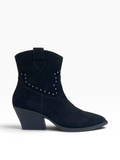 Western Suede Μποτάκια με Μεταλλικά Τρουκς