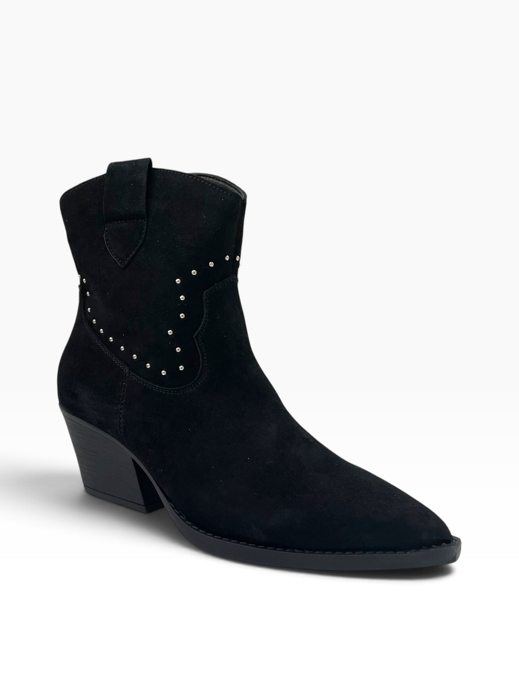 Western Suede Μποτάκια με Μεταλλικά Τρουκς