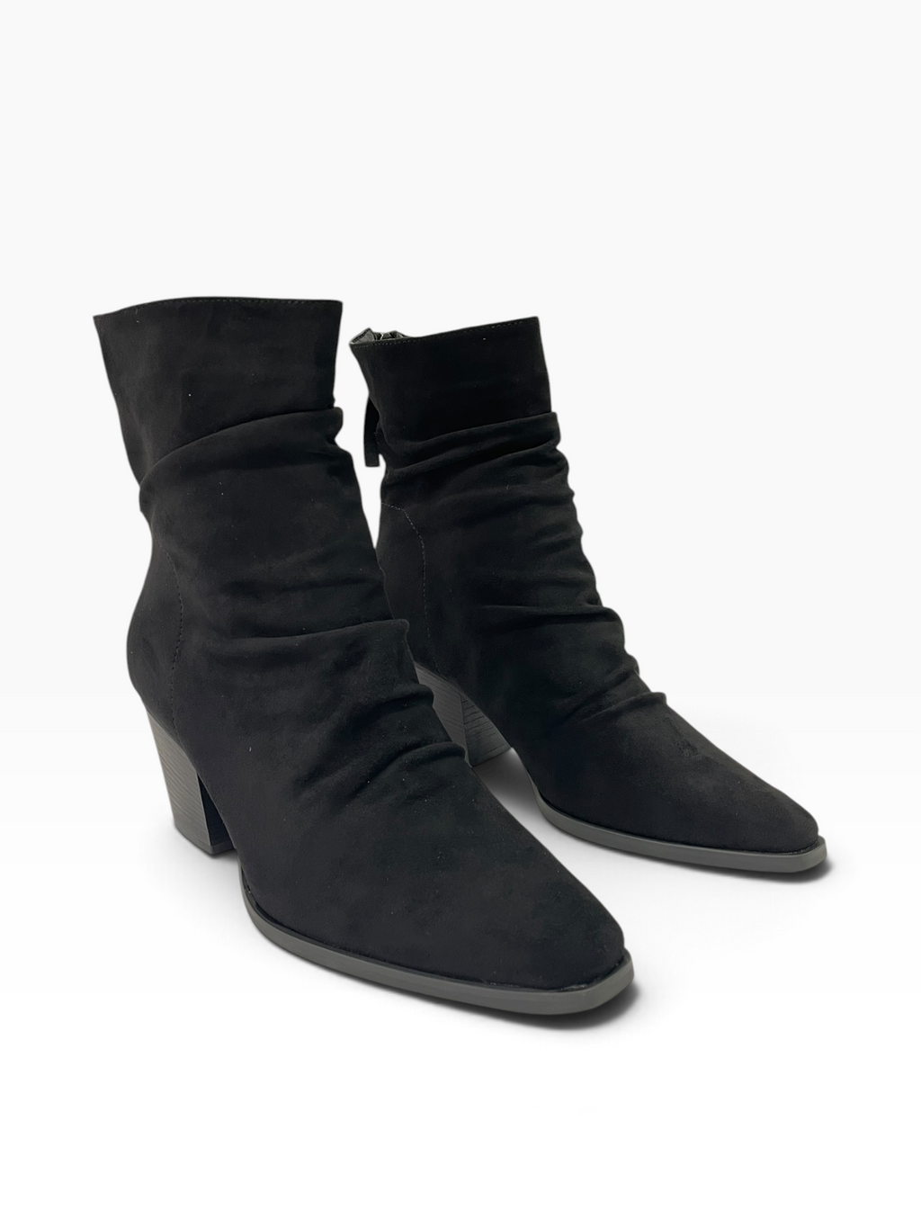 Γυναικεία Suede Μποτάκια με Σούρες