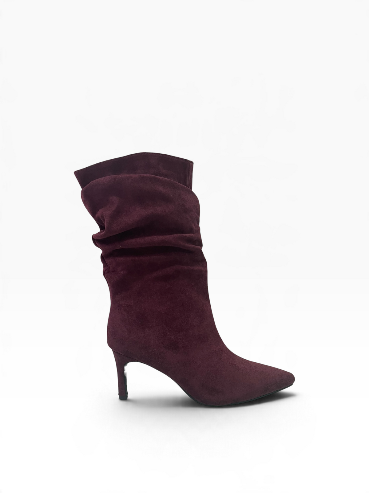 Suede Μποτάκια Mid-Calf με Σούρες