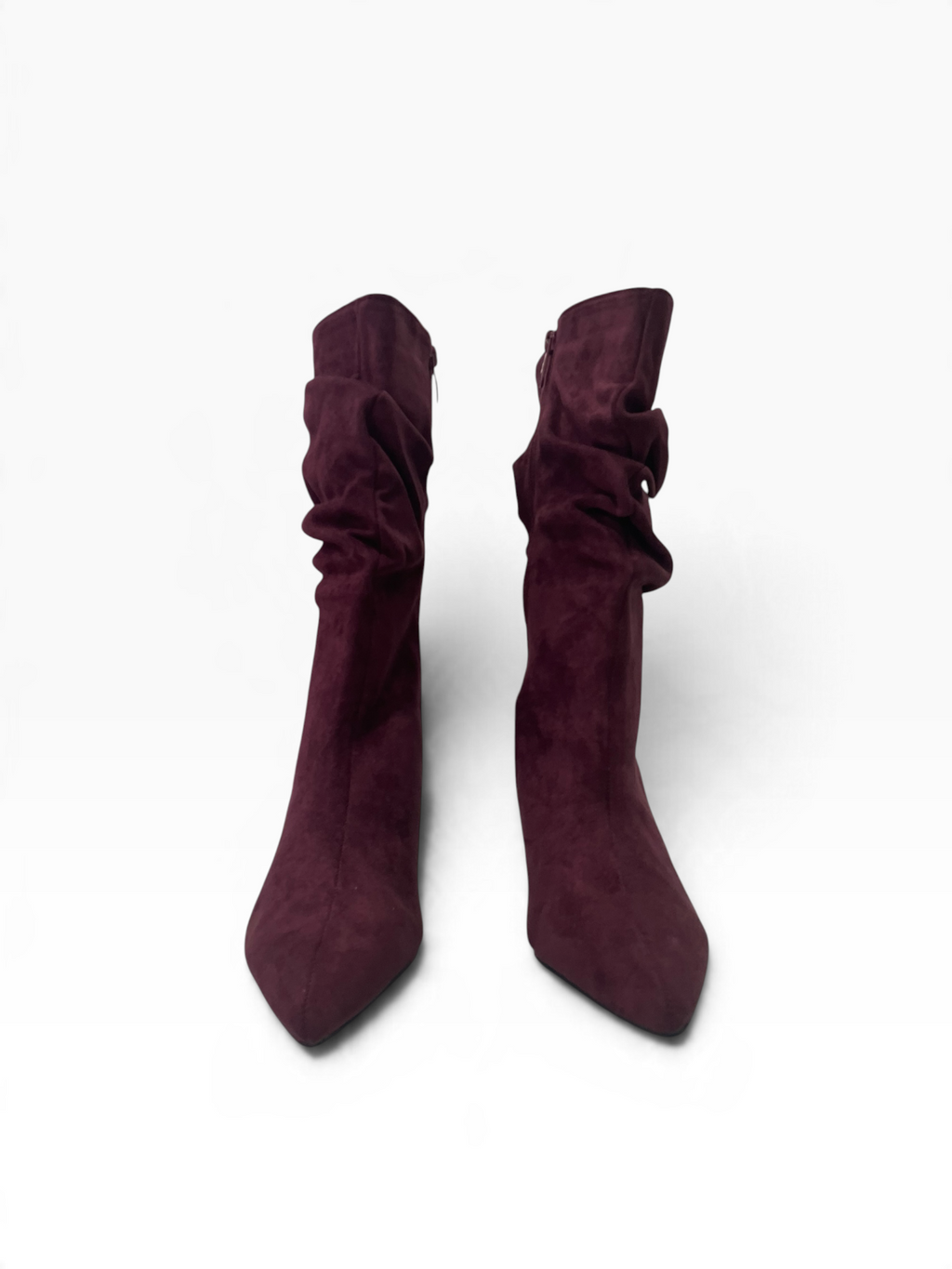 Suede Μποτάκια Mid-Calf με Σούρες