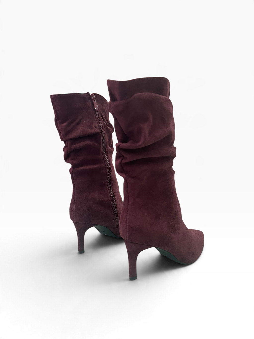 Suede Μποτάκια Mid-Calf με Σούρες