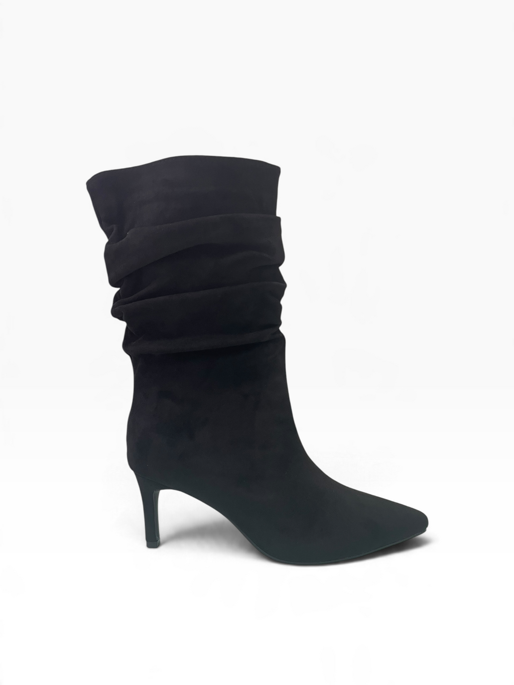 Suede Μποτάκια Mid-Calf με Σούρες