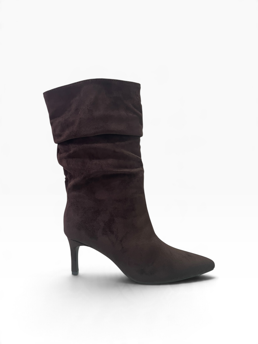 Suede Μποτάκια Mid-Calf με Σούρες