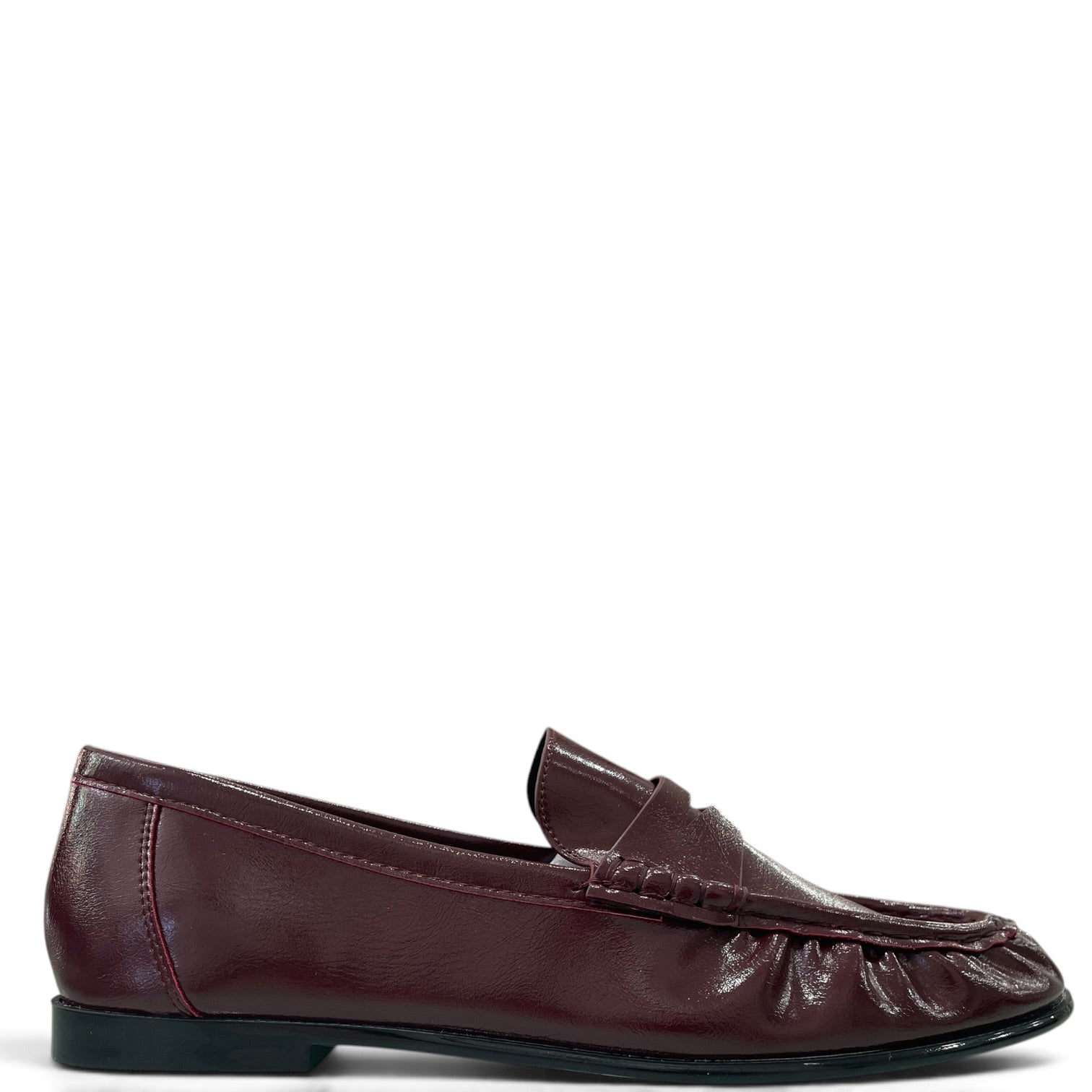 Μοκασίνια Loafers Λουστρίνι με Σούρες