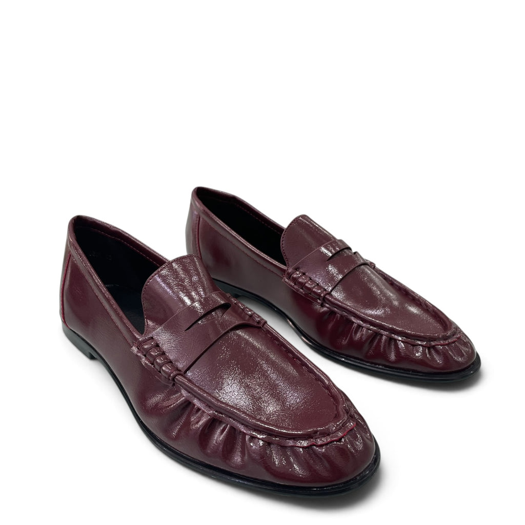 Μοκασίνια Loafers Λουστρίνι με Σούρες