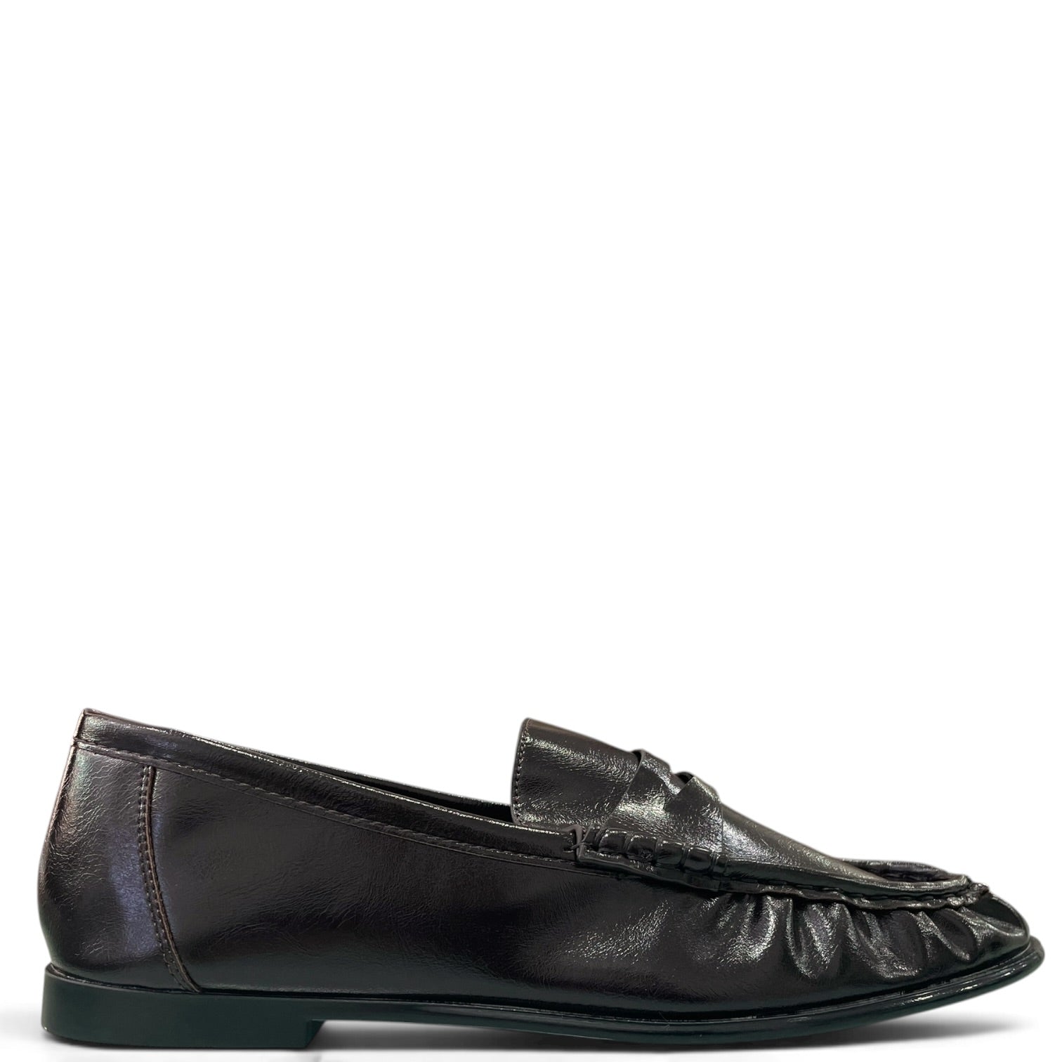 Μοκασίνια Loafers Λουστρίνι με Σούρες