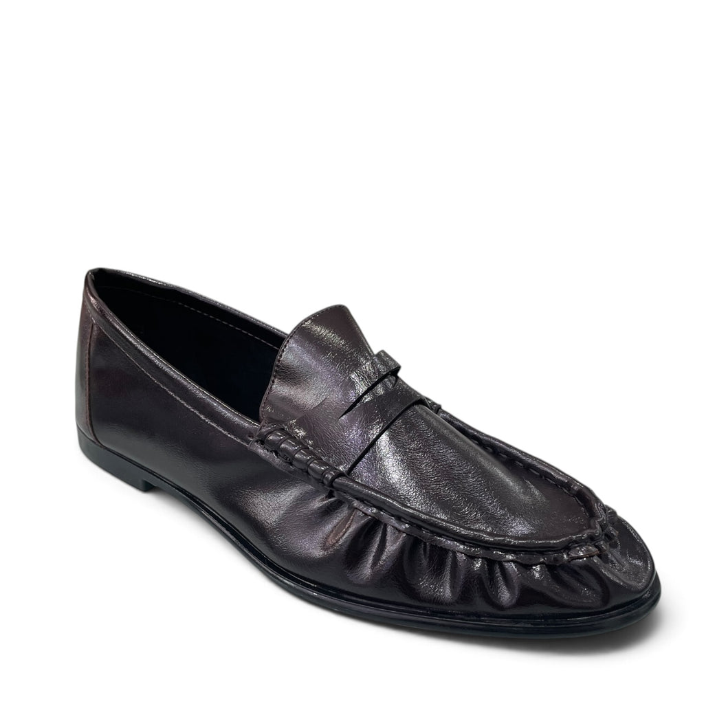 Μοκασίνια Loafers Λουστρίνι με Σούρες