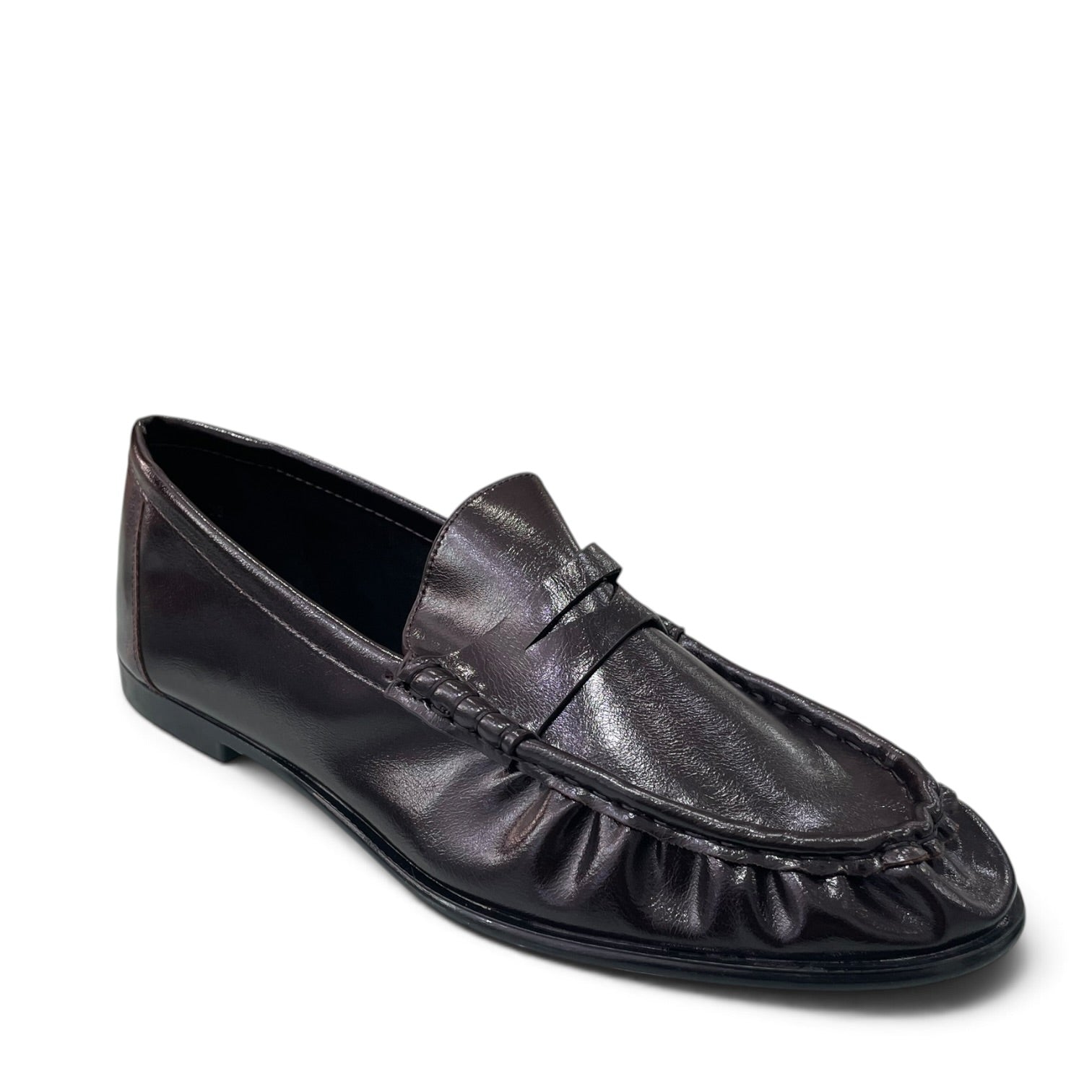 Μοκασίνια Loafers Λουστρίνι με Σούρες