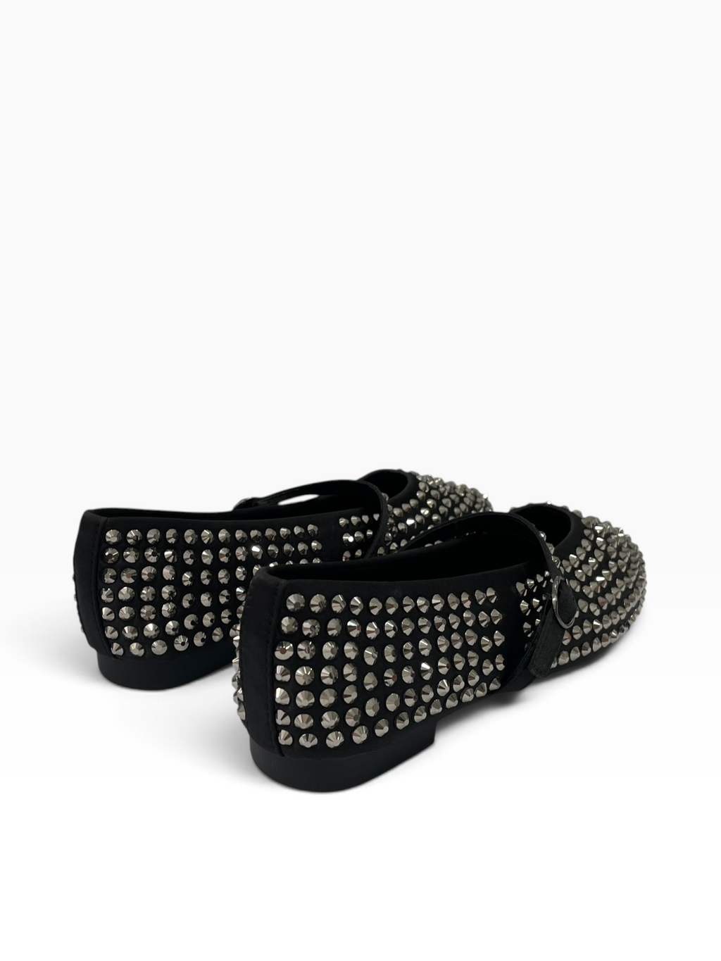 Μαύρες Μπαλαρίνες Mary Jane με Glam Studs & Aγκράφα