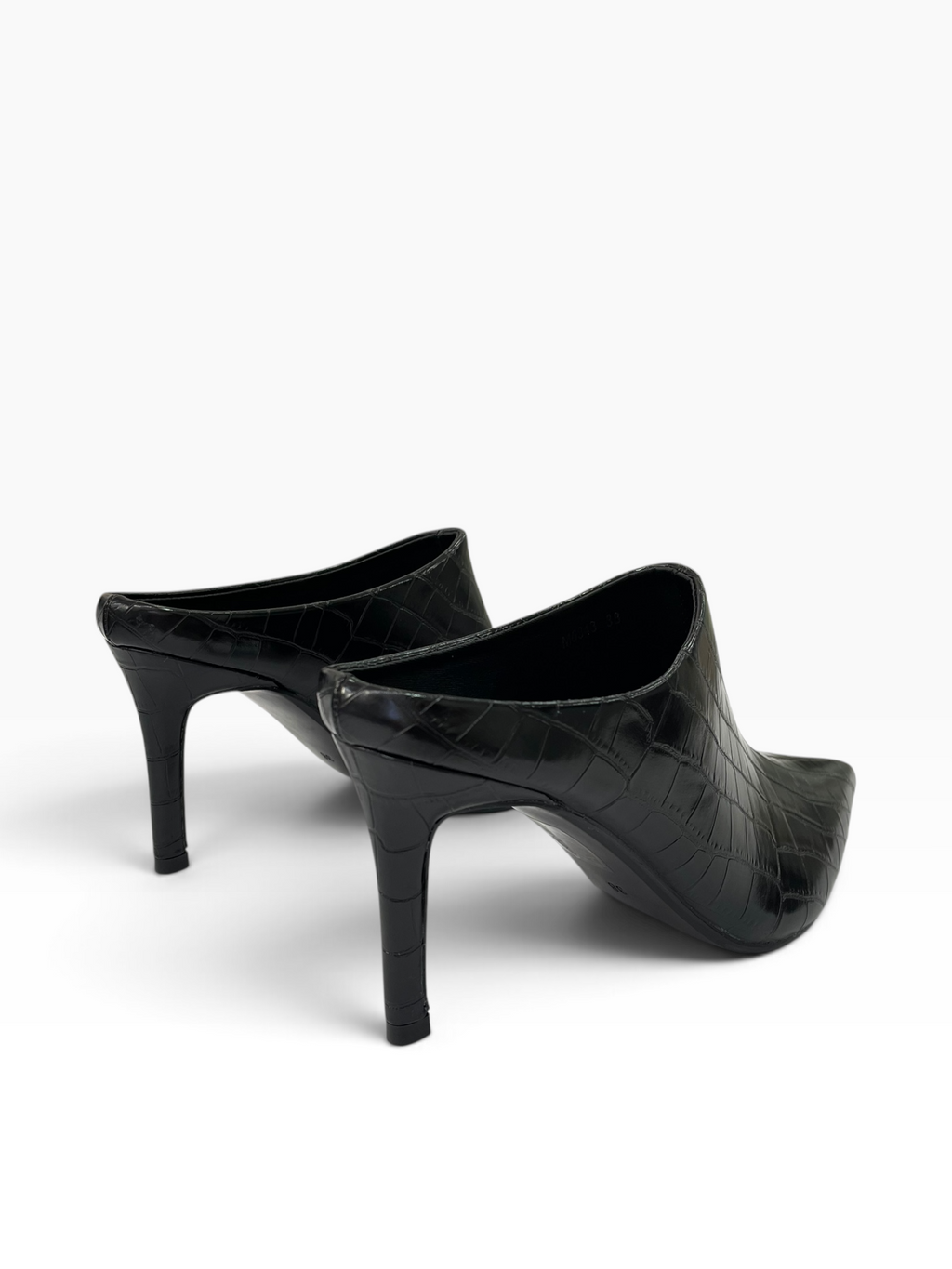 Mules με Τακούνι & Croco Υφή
