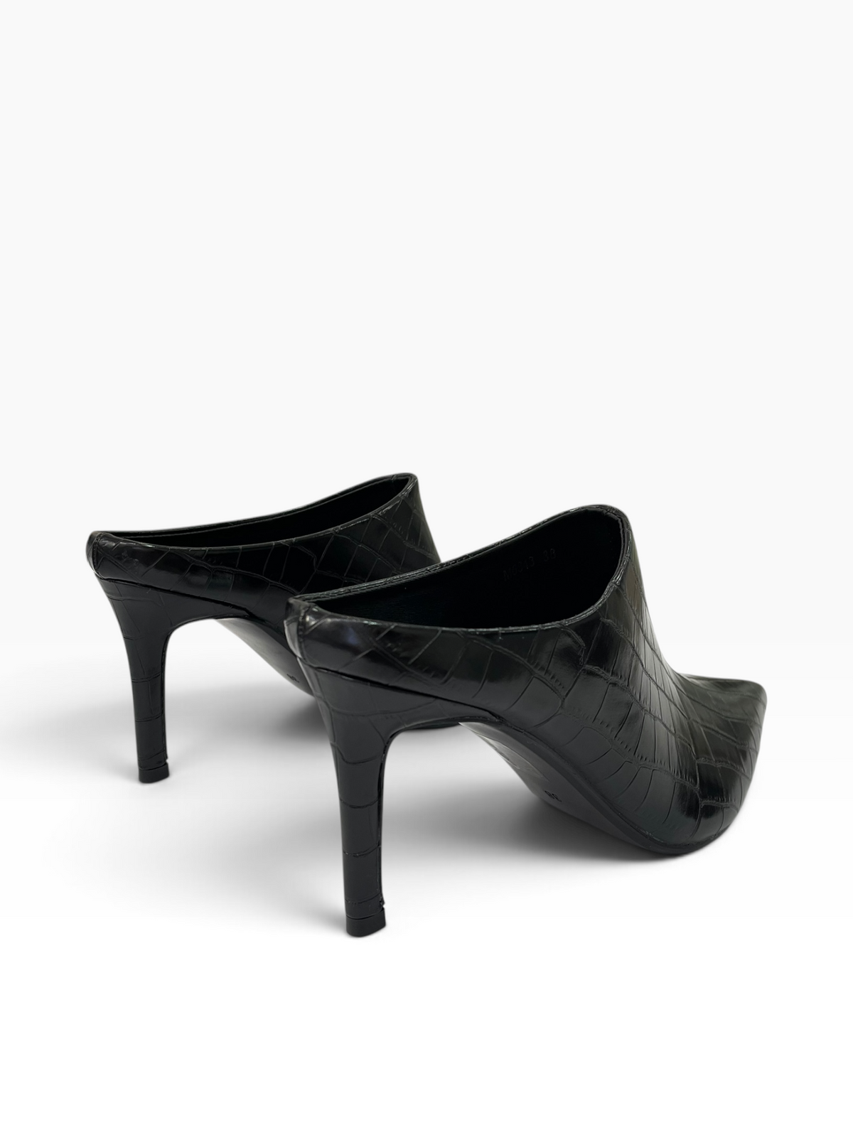 Mules με Τακούνι & Croco Υφή