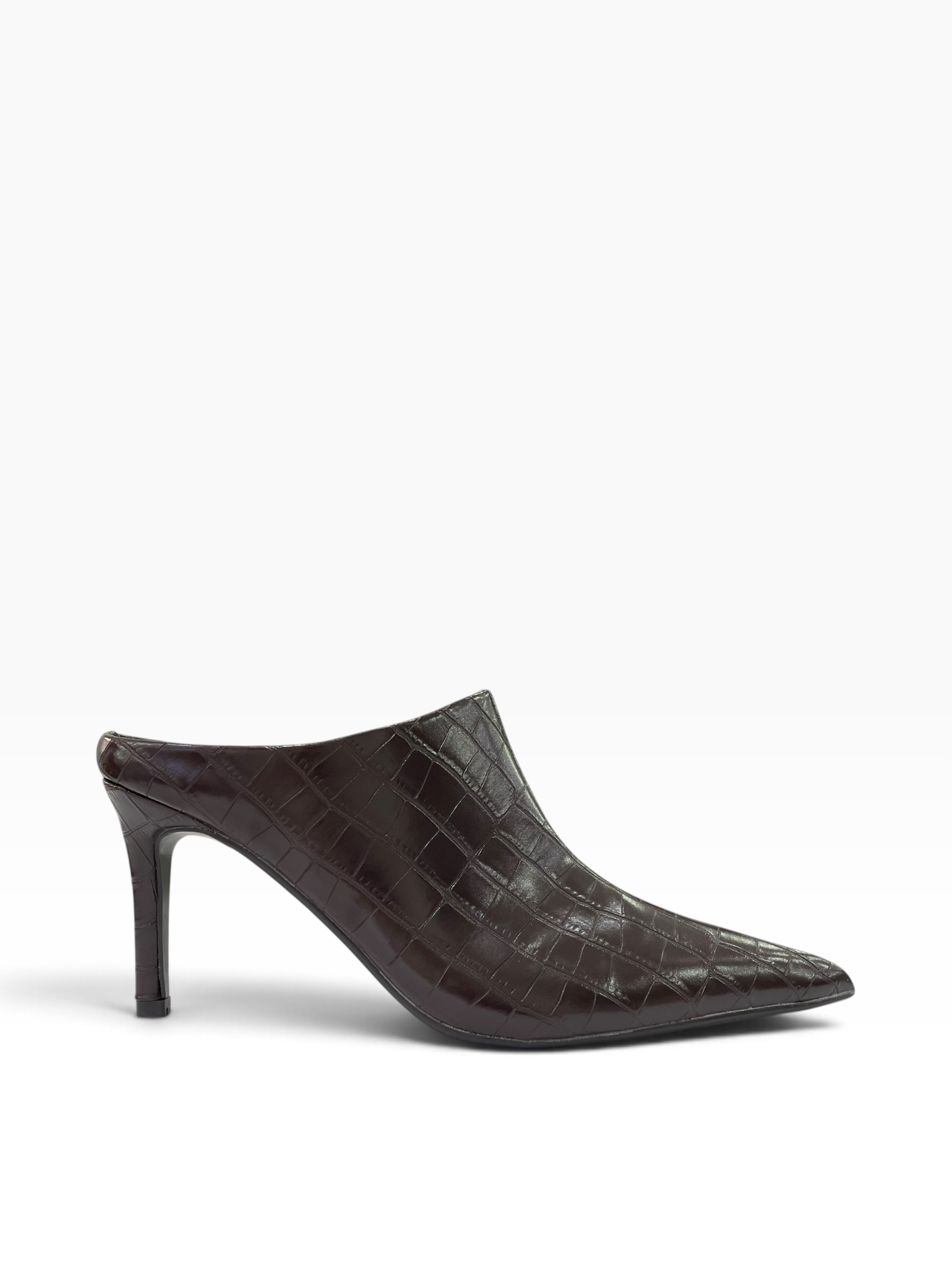 Mules με Τακούνι & Croco Υφή