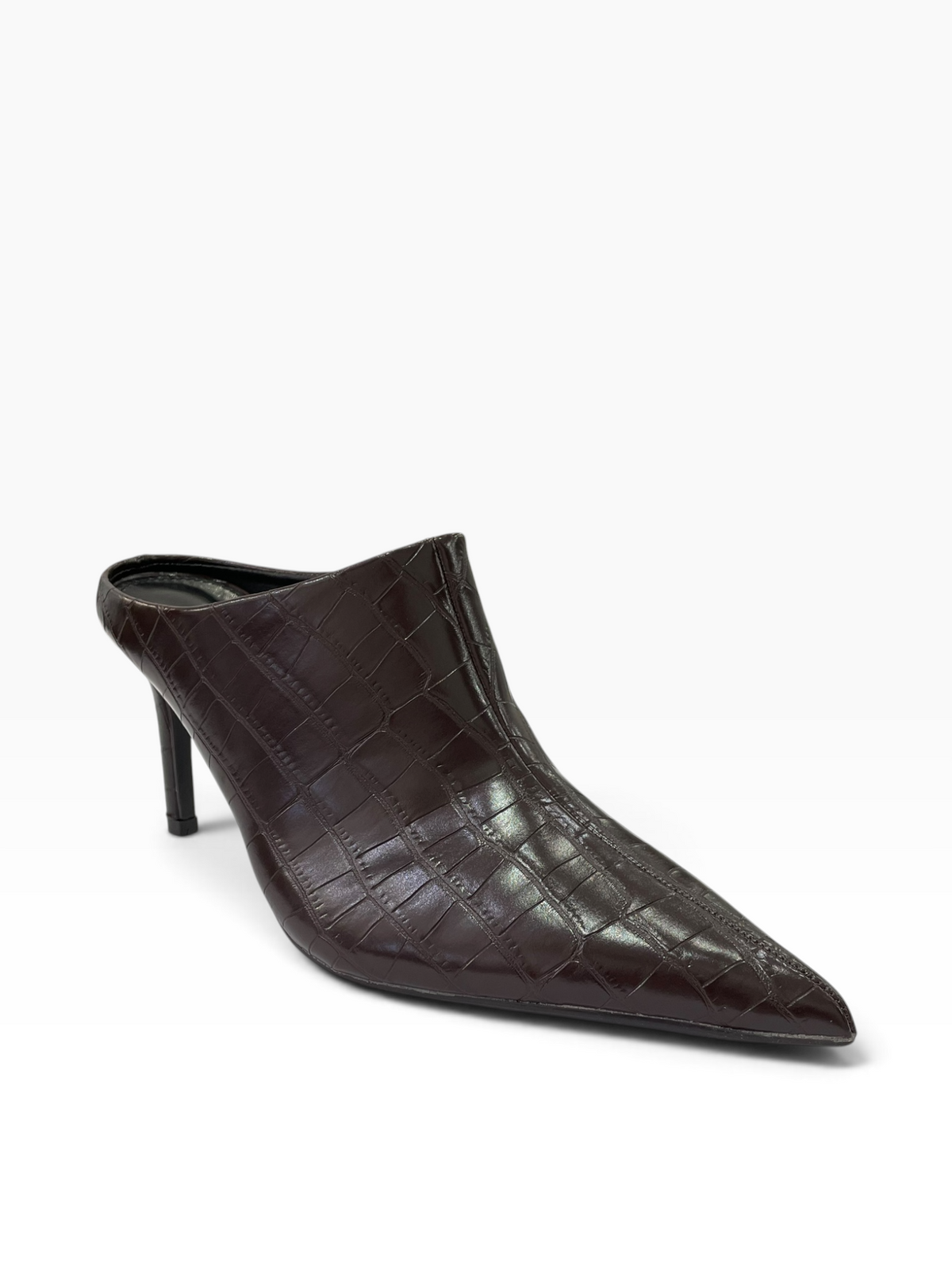 Mules με Τακούνι & Croco Υφή