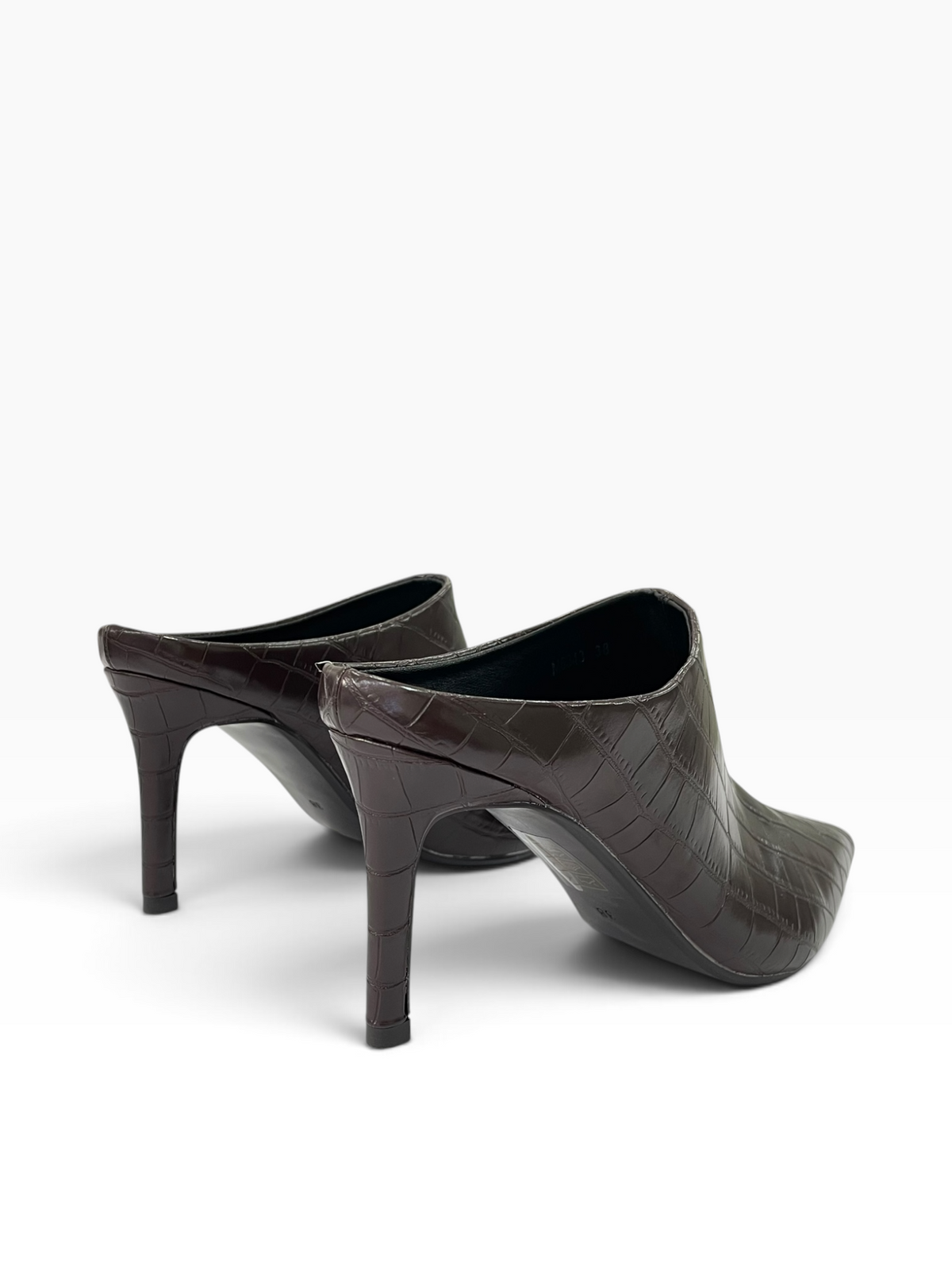 Mules με Τακούνι & Croco Υφή