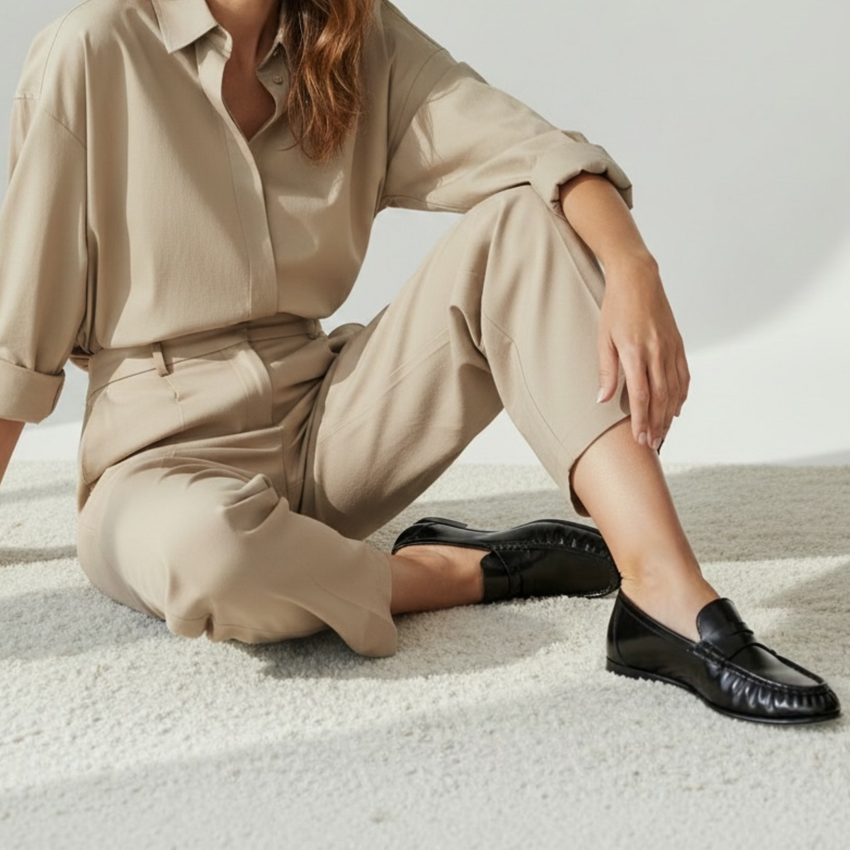 Μοκασίνια Loafers Λουστρίνι με Σούρες