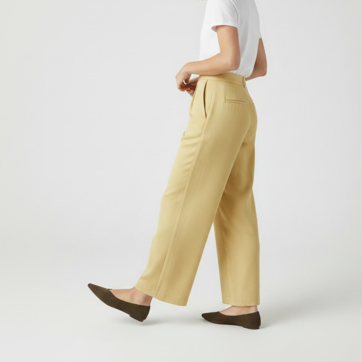 Μπαλαρίνες Suede Pointed Toe με Μεταλλική Λεπτομέρεια