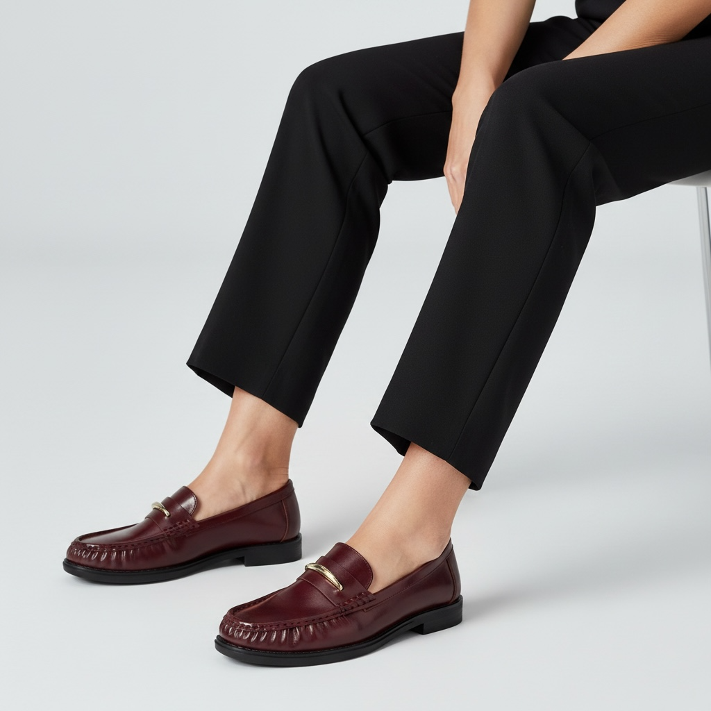 Γυναικεία Loafers με Σούρες & Χρυσή Μεταλλική Λεπτομέρεια