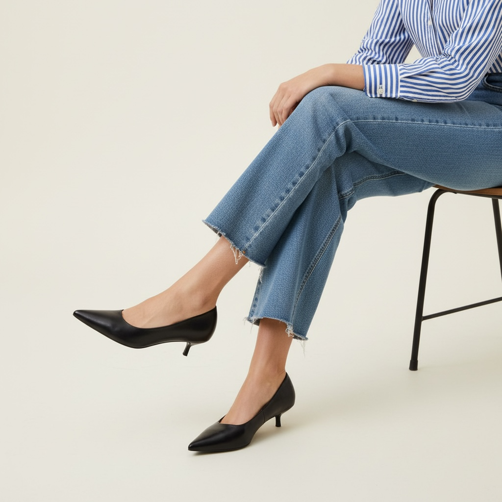 Pointed Toe Kitten Heel Γόβες